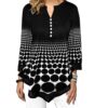 irregular women black top with print