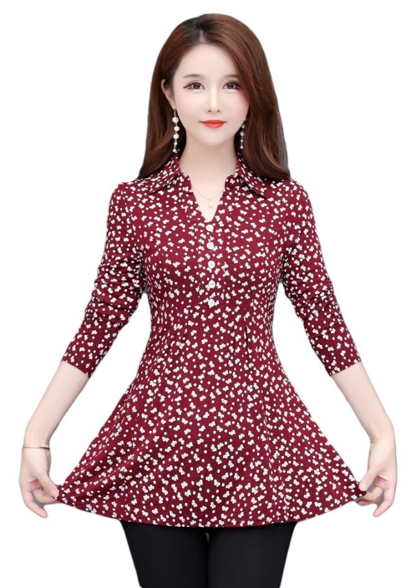 elegant women red tunic top
