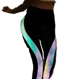 High Waist Rainbow Reflective Glow In The Dark Fitness Women Leggings