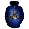 men fleece hoodie boxer print