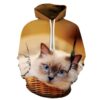 women fleece hoodie cat