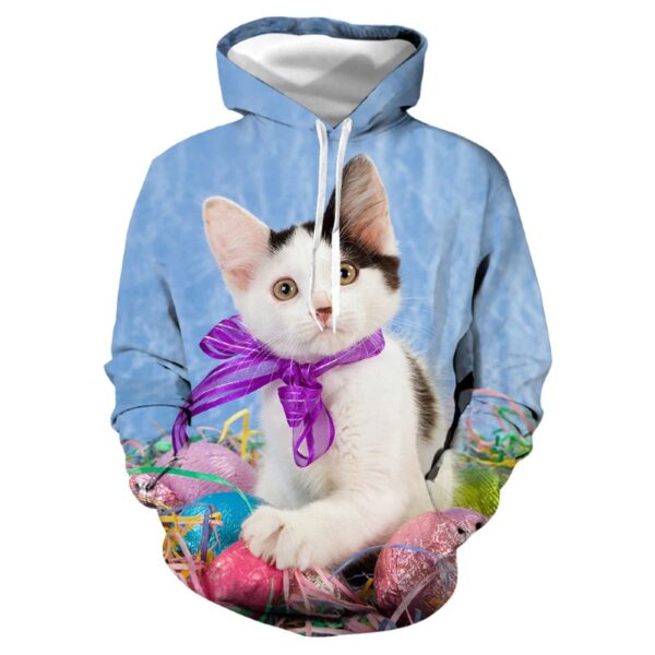 women fleece hoodie kitten with bow