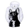 Men Fleece Hoodie 3D Printed Bulldog