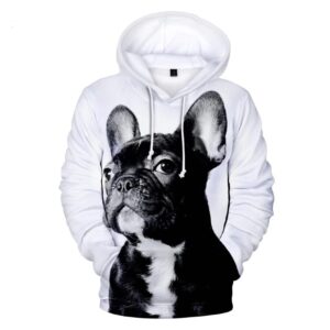 Men Fleece Hoodie 3D Printed Bulldog