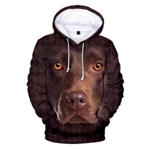 Men Fleece German Short Haired Pointer Dog Face Hoodie 3D Printed