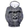Men Fleece Chimpanzee Face Hoodie 3D Printed