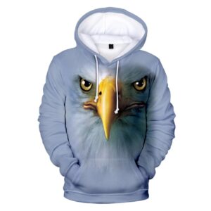 Eagle Face Men Fleece Hoodie 3D Printed