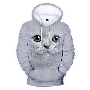 Cat Face Women Fleece Hoodie 3D Printed