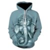 Men Fleece Hoodie 3D Printed Sacred Elephant