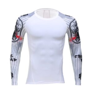 Men’s White Compression Shirt with 3D Print