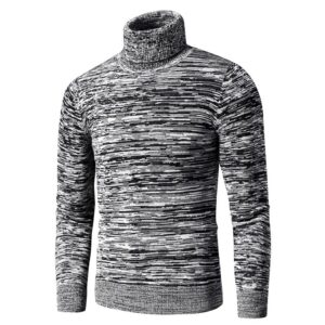 Mens Cotton Turtleneck Sweater Multicolor Pullover