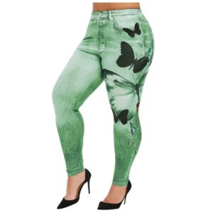 Jeans Leggings with Butterfly Print