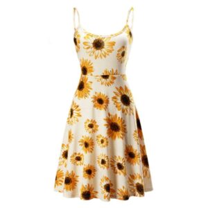 Women’s Midi Flared Floral Spaghetti Strap Dress