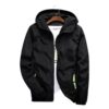 black windbreaker jacket
