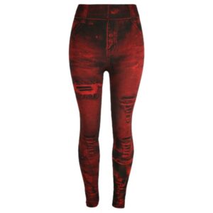 High Waist Hip Lyfting Faux Denim Leggings