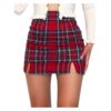 red plaid skirt