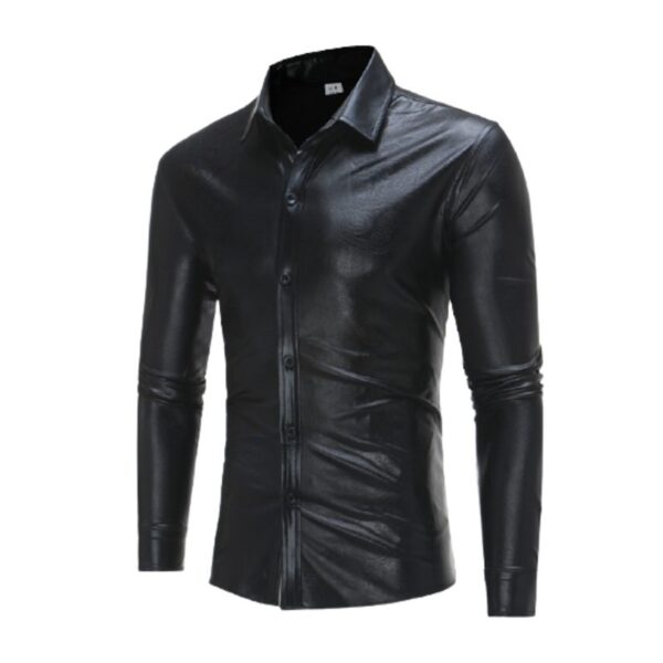black metallic shirt