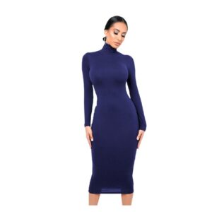 Women’s Long Sleeve Turtleneck Midi Dress