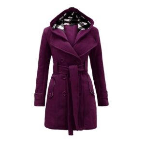 Women’s Hooded Warm Fleece Wool Coat