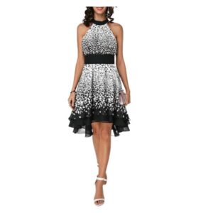 Sleeveless Layered Midi Waist Band Dress