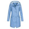 light blue rain coat