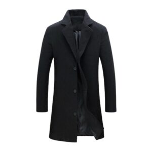 Single Breasted Men Wool Coat