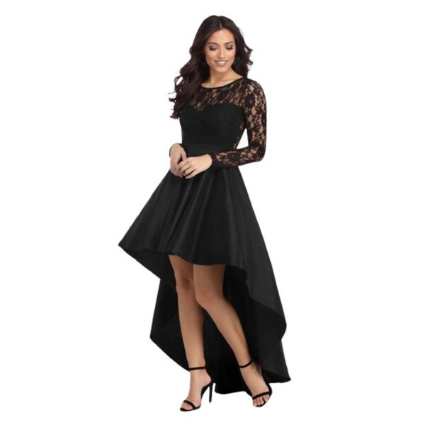 lace swing dress black