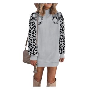 Women’s Long Blouse with Leopard Print
