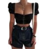 square neck top black