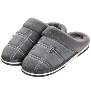 Non Slip Suede Mens Slippers with Plush Velvet Lining