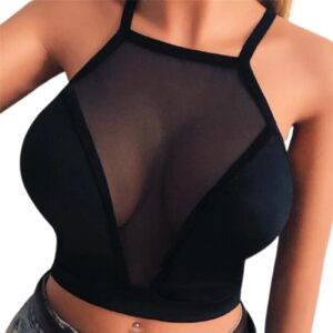 Women’s Sleeveless Mesh Crop Top