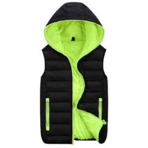 Sleeveless Light Weight Cotton Padded Hooded Down Vest for Men