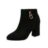 flock ankle boots black