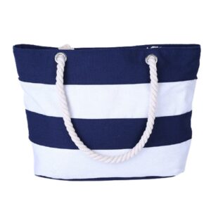 Large Striped Canvas Bag Tote Bag