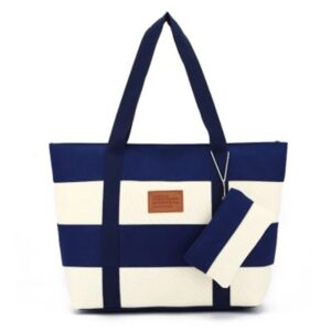 Large Canvas Stripe Bag Shoulder Bag