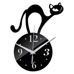 3d Acrylic DIY Wall Clock with Cat