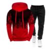 mens tracksuit set red