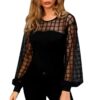 mesh blouse black