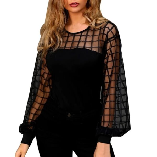 mesh blouse black