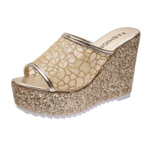 Women Platform Mesh Wedge Sandals