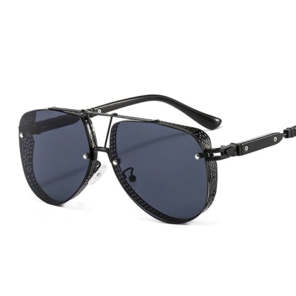 oval sunglasses black