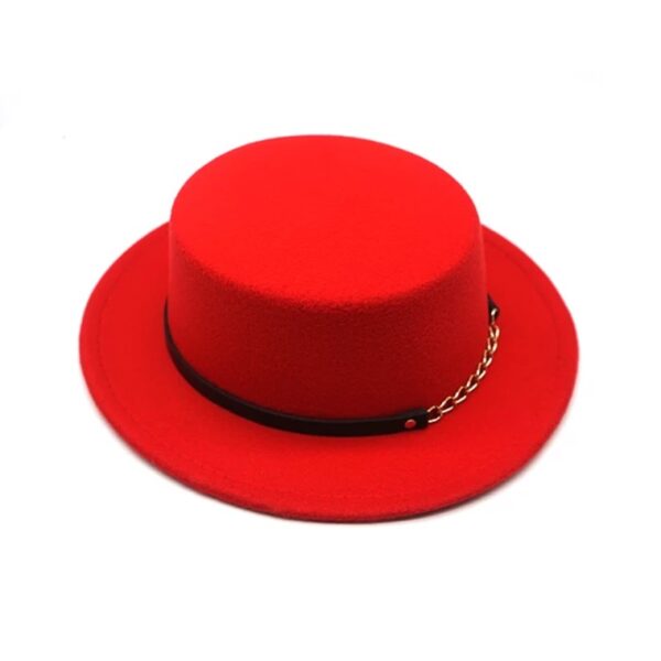 unisex boater hat red