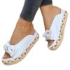 half sandals white