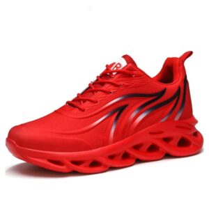 Men Mesh Sneakers with Flame Print