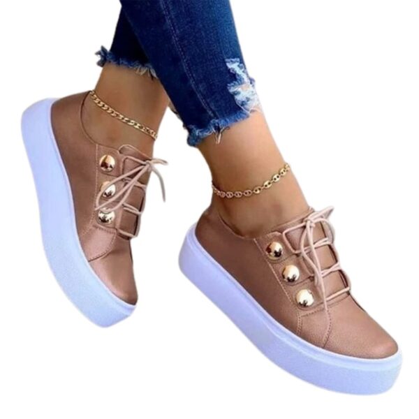platform sneakers rose gold