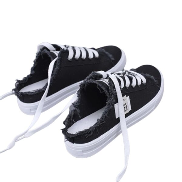 half canvas shoes black