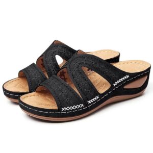Women PU Leather Orthopedic Wedge Sandals