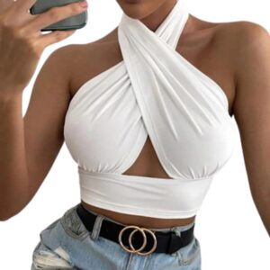 Stylish Women’s Backless Cross Halter Top – Perfect for Any Occasion