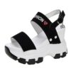 wedge thick platform sandals black