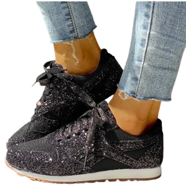 glitter sneakers black